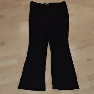 Good American Black Cotton Blend Pants